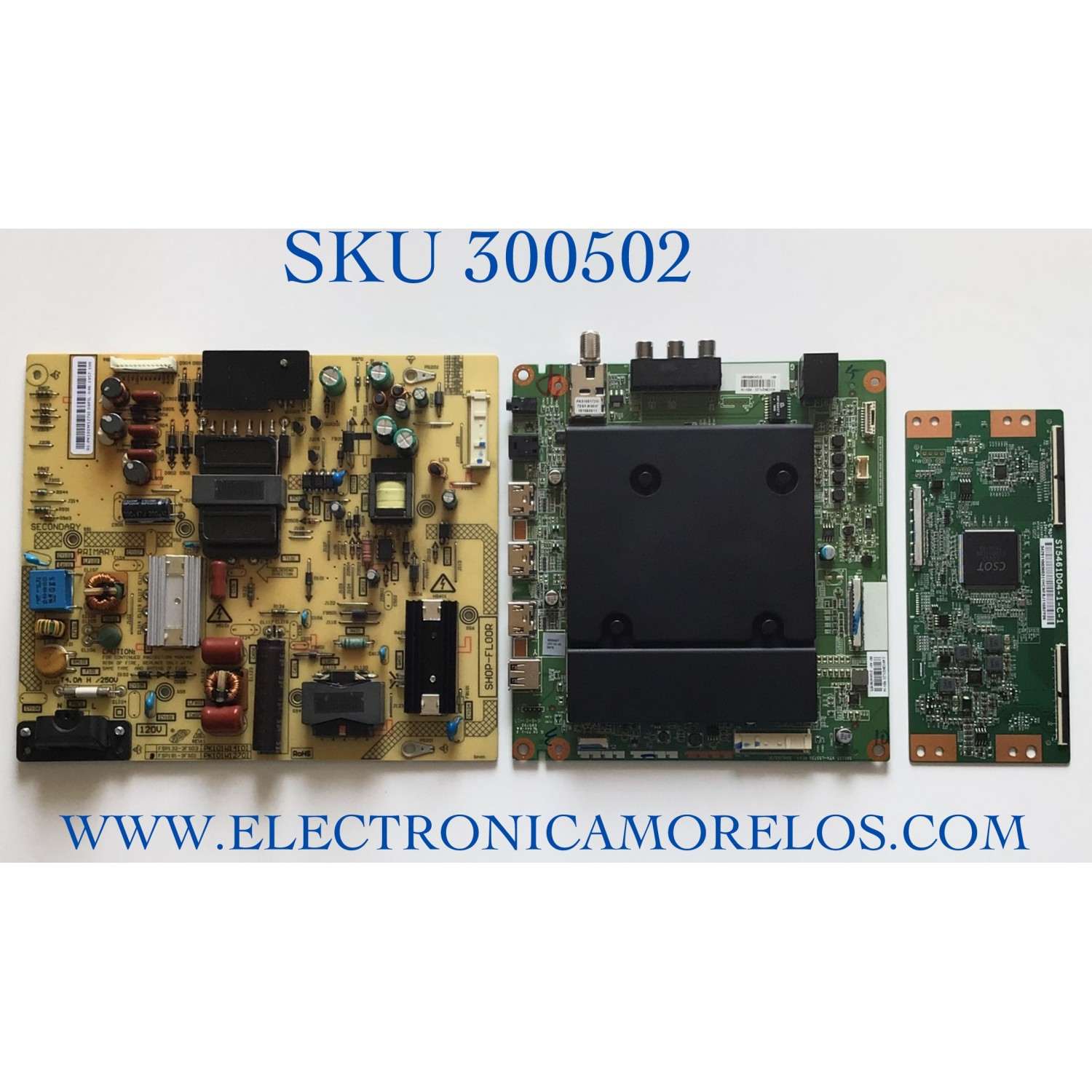 KIT DE TARJETAS PARA TV TOSHIBA MAIN 431C8K21L23 / VTV-L55730 / 461C8K21L23 / FUENTE PK101W1270I / FSP181-3FS01 / T-CON 34291100360311 / ST5461D04-1-C-1 / 34.29110.036 / PANEL K550WDR / MODELO 55L621U - Imagen 1